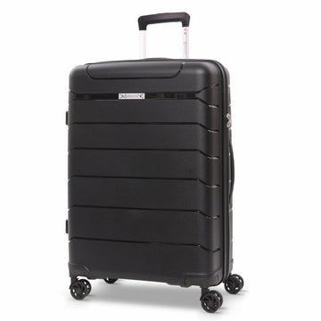 Aerolite 24” Medium 67L Lightweight Polypropylene (PP) Check-In Suitcase – Hard Shell Luggage with Spinner Wheels, TSA Lock & Organised Interior, Black